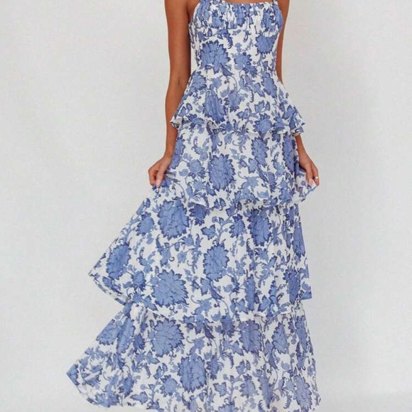 New Blue & White Floral Dress - Picture 1 of 3
